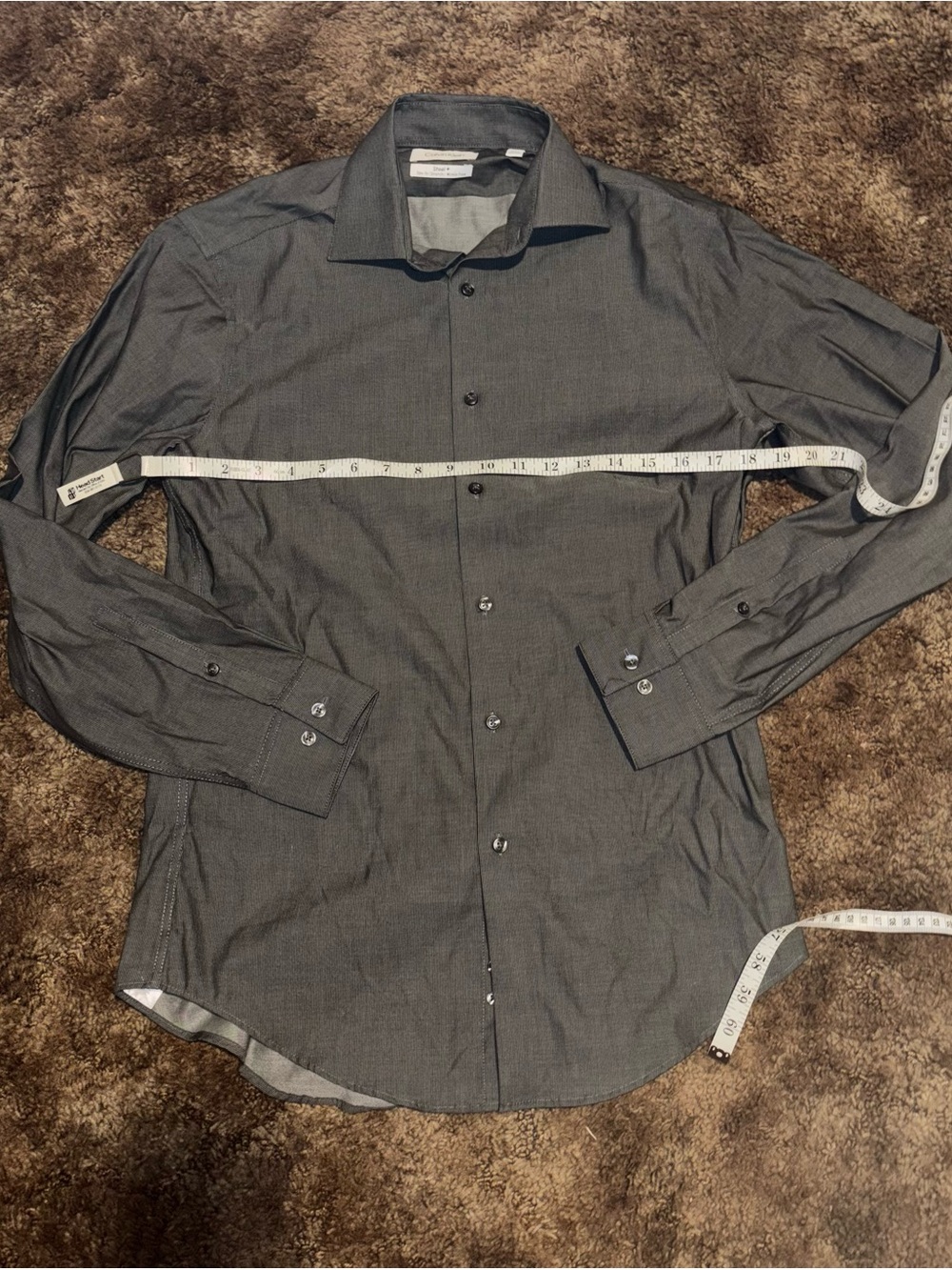 Men's Dark Gray Button-Down Dress Shirt
